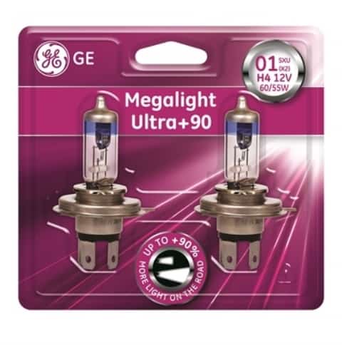 Автомобилни крушки GE 50440SXU MEGA LIGHT ULTRA +90% H4 12V 60/55W комплект
