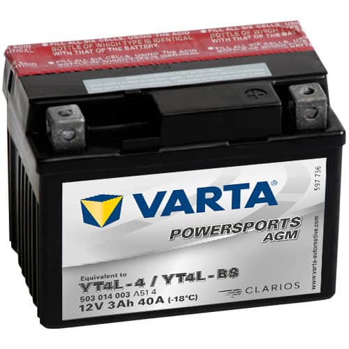 Акумулатор VARTA POWERSPORTS AGM 503 014 003 YT4L-BS 3AH 40A 12V R+