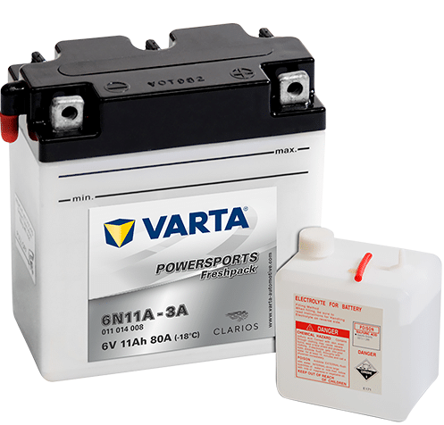 Акумулатор VARTA POWERSPORTS Freshpack 011 014 008 11AH 80A 6V R+ 6N11A-3A