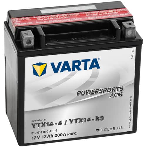 Акумулатор VARTA POWERSPORTS AGM 512 014 010 YTX14-BS 12AH 200A 12V L+