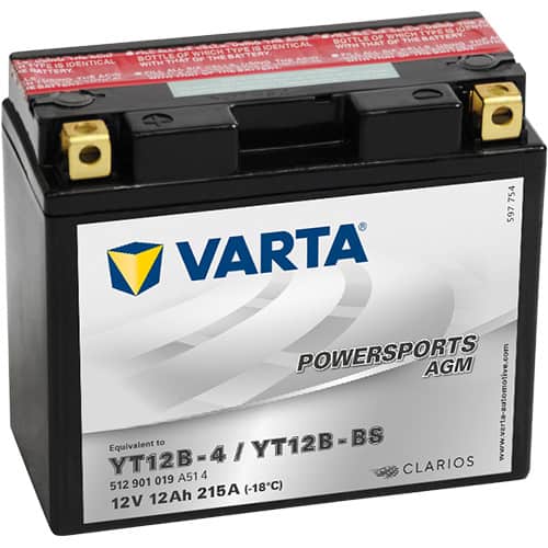 Акумулатор VARTA POWERSPORTS AGM 512 901 019 YT12B-BS 12AH 215A 12V L+