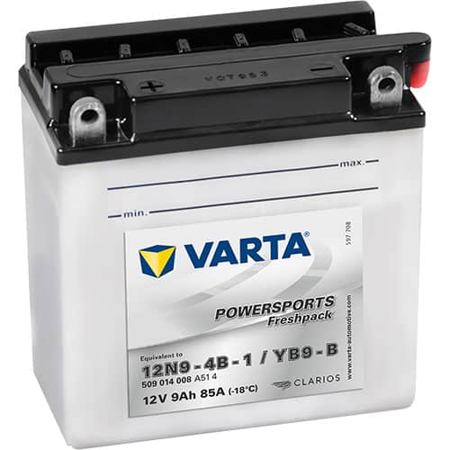 Акумулатор VARTA POWERSPORTS Freshpack 509 014 008 12N9-4B-1 YB9-B 9AH 85A 12V L+