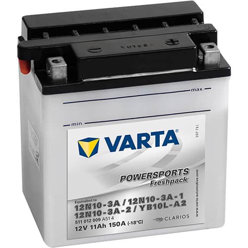 Акумулатор VARTA POWERSPORTS Freshpack 511 012 009 YB10L-A2 11AH 150A 12V R+