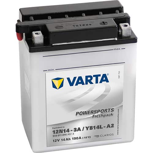 Акумулатор VARTA POWERSPORTS Freshpack 514 011 014 YB14L-A2 14AH 190A 12V R+