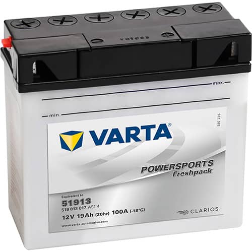 Акумулатор VARTA POWERSPORTS Freshpack 519 013 017 19AH 100A 12V R+