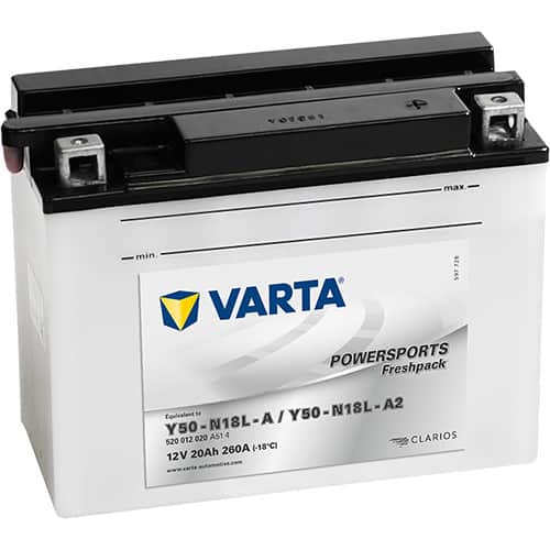 Акумулатор VARTA POWERSPORTS Freshpack 520 012 020 Y50N18L-A2 20AH 260A 12V R+